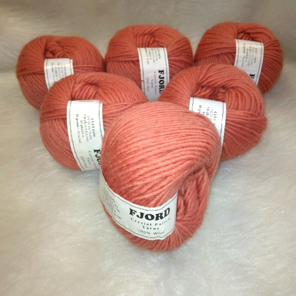 YARN Fjord Crystal Palace 100% wool, 6 balls 50g per ball, Color Brandy